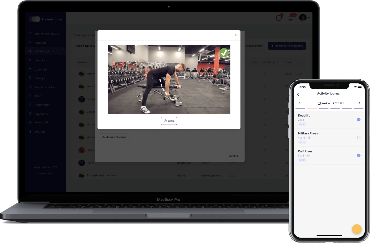 Library with video workouts